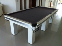 NPC Pool Table 8ft Classic White With Silver Felt and Square Legs