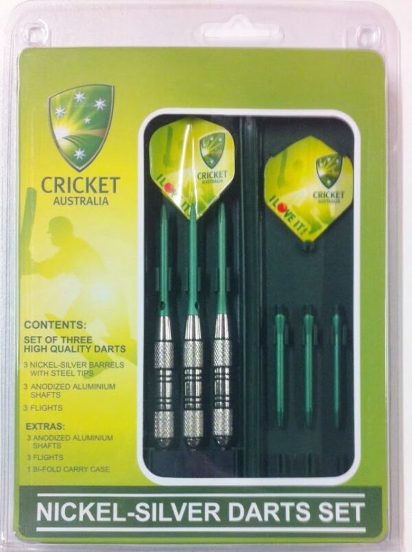 Cricket Australia Nickel Silver Dart Board Dart Set
