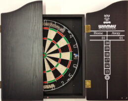 PRO STAR Micro Wire Dart board SET With Winmau Black Dart Cabinet