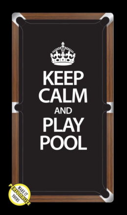 KEEP CALM BLACK Custom Made Printed Pool Snooker Billiard Table Felt Cloth