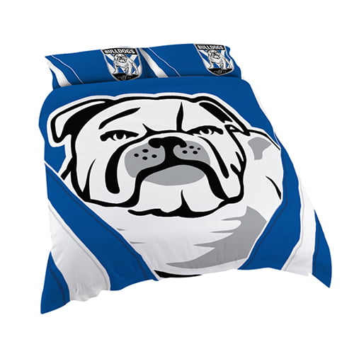 Canterbury Bulldogs NRL DOUBLE Bed Quilt Doona Duvet Cover & Pillow Cases Set *NEW*