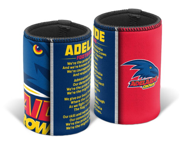Adelaide Crows AFL TEAM SONG Beer Can Bottle Cooler Stubby Holder Cosy