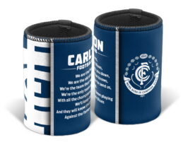 Carlton Blues AFL TEAM SONG Beer Can Bottle Cooler Stubby Holder Cosy