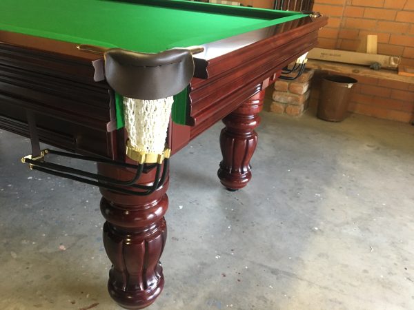 NPC Pool Table 8ft Royal DELUXE Mahogany & Brass with Green Felt