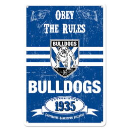 Canterbury Bulldogs NRL Retro Tin Wall Sign Obey The Rules