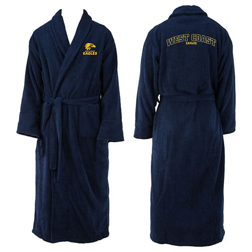 West Coast Eagles AFL Adult Polyester Dressing Gown Bath Robe