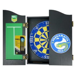 Parramatta Eels NRL Dart Board & Cabinet Set