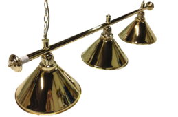 Pool Snooker Billiard Table Lighting - Brass Light (3 x Brass Shades) 61 Inch