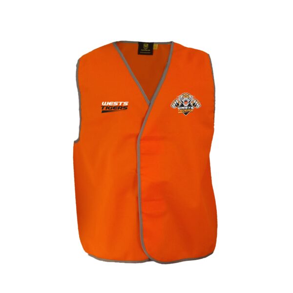 Wests Tigers NRL HI VIS Safety Work Vest Shirt: ORANG