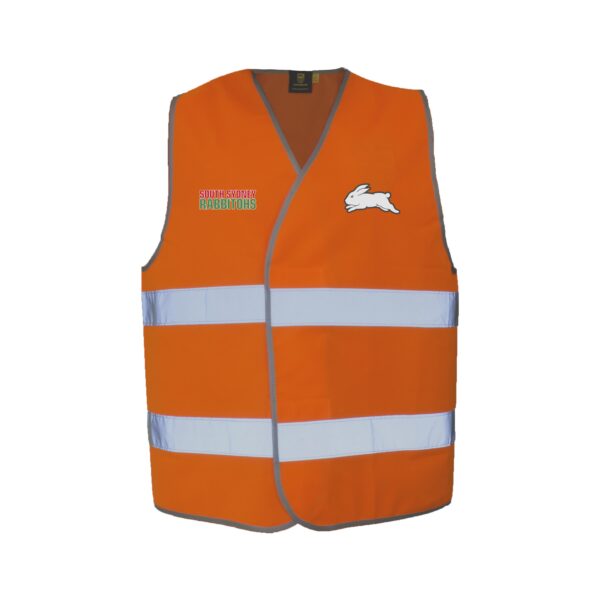 South Sydney Rabbitohs NRL HI VIS Safety Work Vest Reflective Shirt: ORANGE Wear Gift