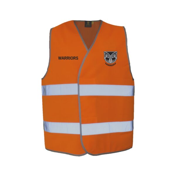 New Zealand Warriors NRL HI VIS Safety Work Vest Reflective Shirt: ORANGE Wear Gift