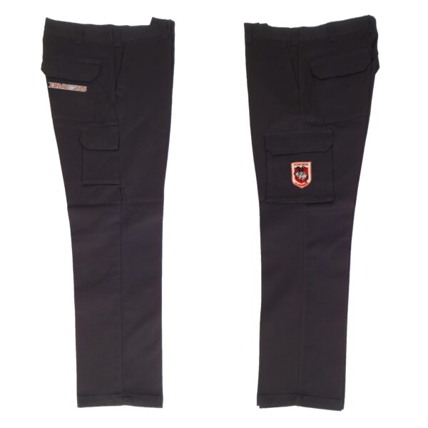 St George Illawarra Dragons NRL Long Cargo Work Pants: BLACK Workwear Safety Gift Tradies
