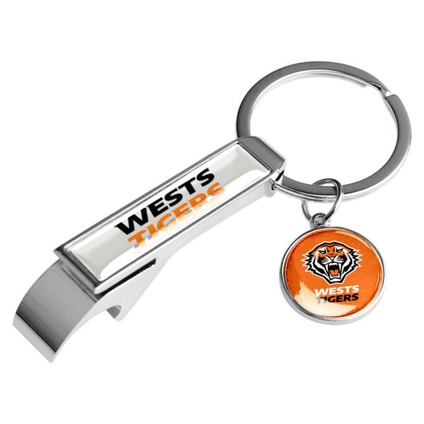 Wests Tigers NRL Metal Keyring Bottle opener with Pendant