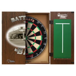 TEX PRO Dart Board Set BATTLERS BAR PUB CABINET