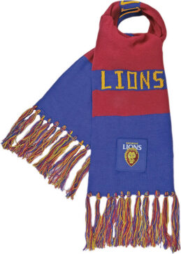 Brisbane Lions Traditional AFL Bar Scarf Warm Winter Neckwear