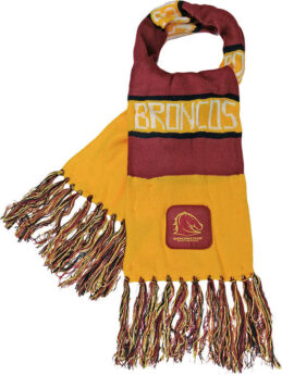 Brisbane Broncos Traditional NRL Bar Scarf Warm Winter Neckwear