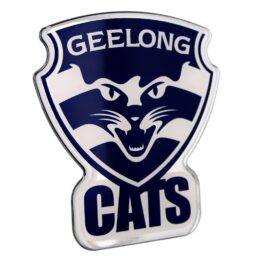Geelong Cats AFL Lensed Chrome Decal Badge - Cars, Bikes, Laptops, Most Things