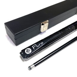 FLURO Black Pool Snooker Billiard Cue and Case