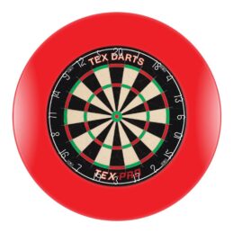 TEX Pro Genuine Bristle Dart Board + RED Dartboard Surround + Darts