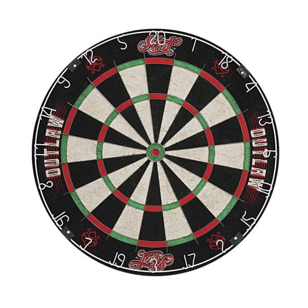 SHOT DARTS Outlaw Bristle Dartboard Staple Free Razor Bladed Wires Consistently Higher Scores