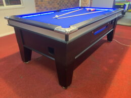 NPC LED Neon Light up Coin Operated Commercial Pub Pool Table Black 7ft