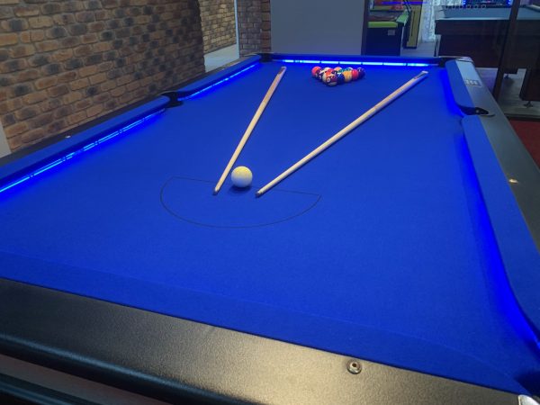 Neon led blue black black Pool table 3