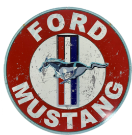 Ford Mustang Pony Metal Bar Sign Round Single Sided 560mm