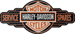Large Harley Davidson Motor Cycles Service Here Metal Tin Wall Sign