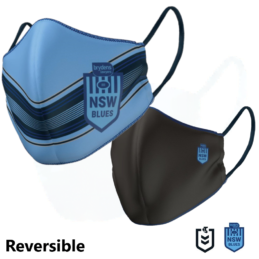State Of Origin NSW Blues NRL Large Adult Reversible Washable Face Mask