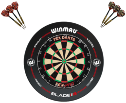 TEX PRO Bristle Professional Dart Board + Winmau Pro-Line Dartboard Surround