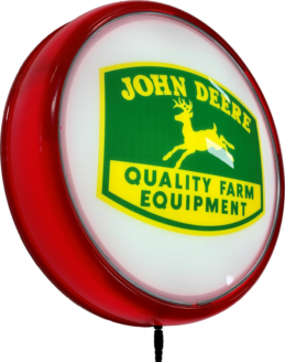 John Deere Tractor Mower Bar Lighting Wall Sign Light Button Red