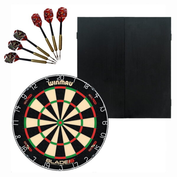 MDF Black Cabinet with Winmau Blade 6 Dual Core