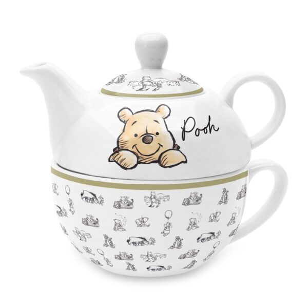 DIS66422C Disney Winnie The Pooh Cartoon Tea for One Teapot and Cup Gift Set
