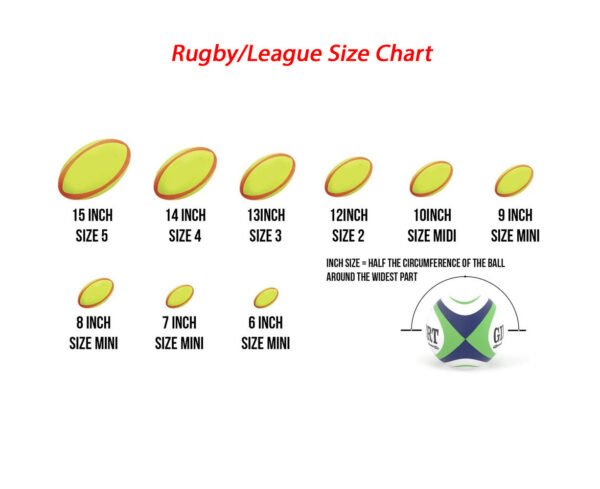 Steeden NRL Team Football Size chart