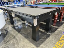 NPC Pool Table 7ft Slate Top Black - Pewter Felt - Silver Pockets
