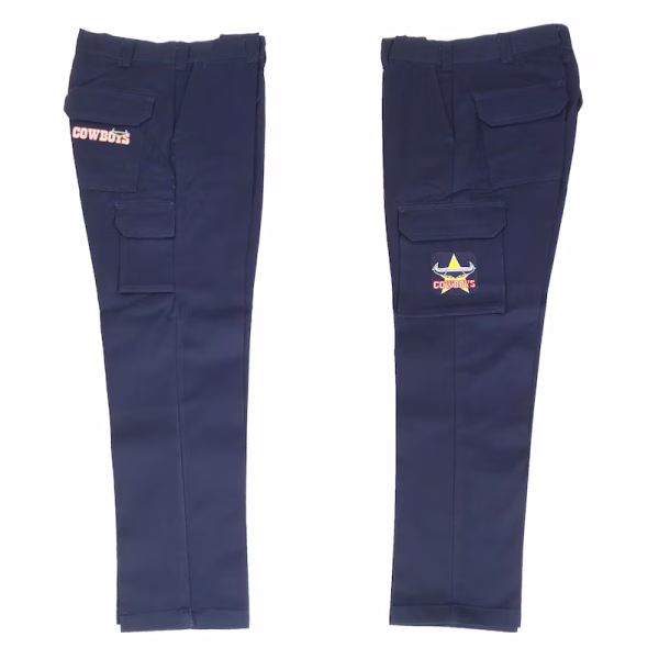 North QLD Queensland Cowboys NRL Cargo Work Long Pants Navy