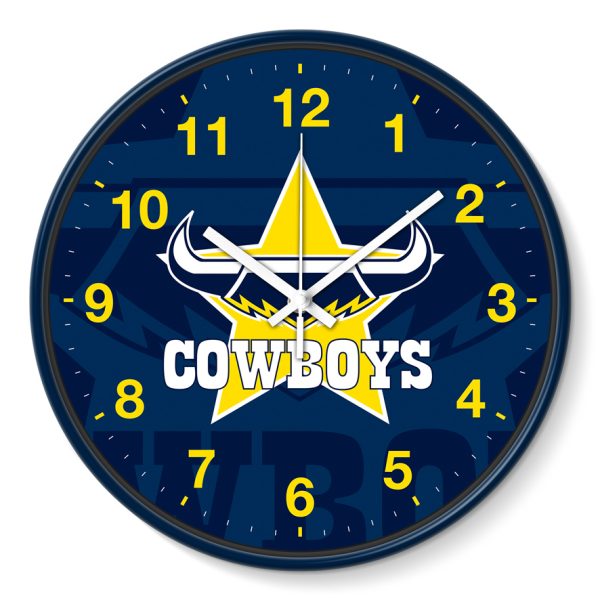 North Queensland QLD Cowboys NRL 30cm Team Logo Wall Clock