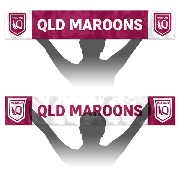2025 State of Origin QLD Queensland GO Maroons Banner Flag with Hand Pockets