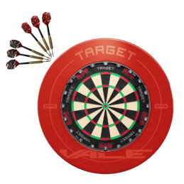 Target Darts TOR Dart Board + Vale Polished Surround + Darts Set